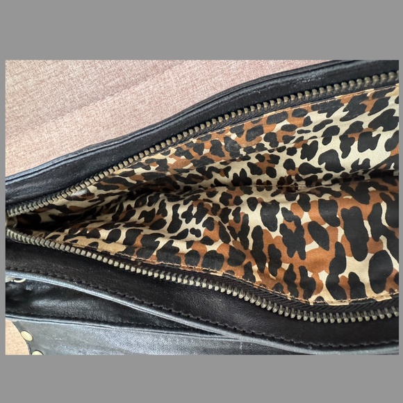 BETSEY JOHNSON Black Leather Studded Clutch Wristlet - Picture 5 of 7